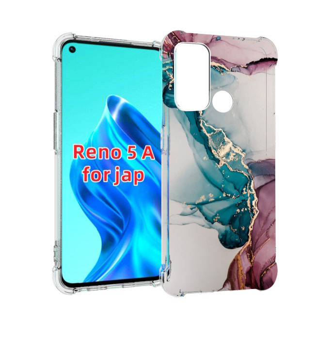 

Чехол MyPads фиолетовый синий краски для Oppo Reno 5A, Прозрачный, Tocco