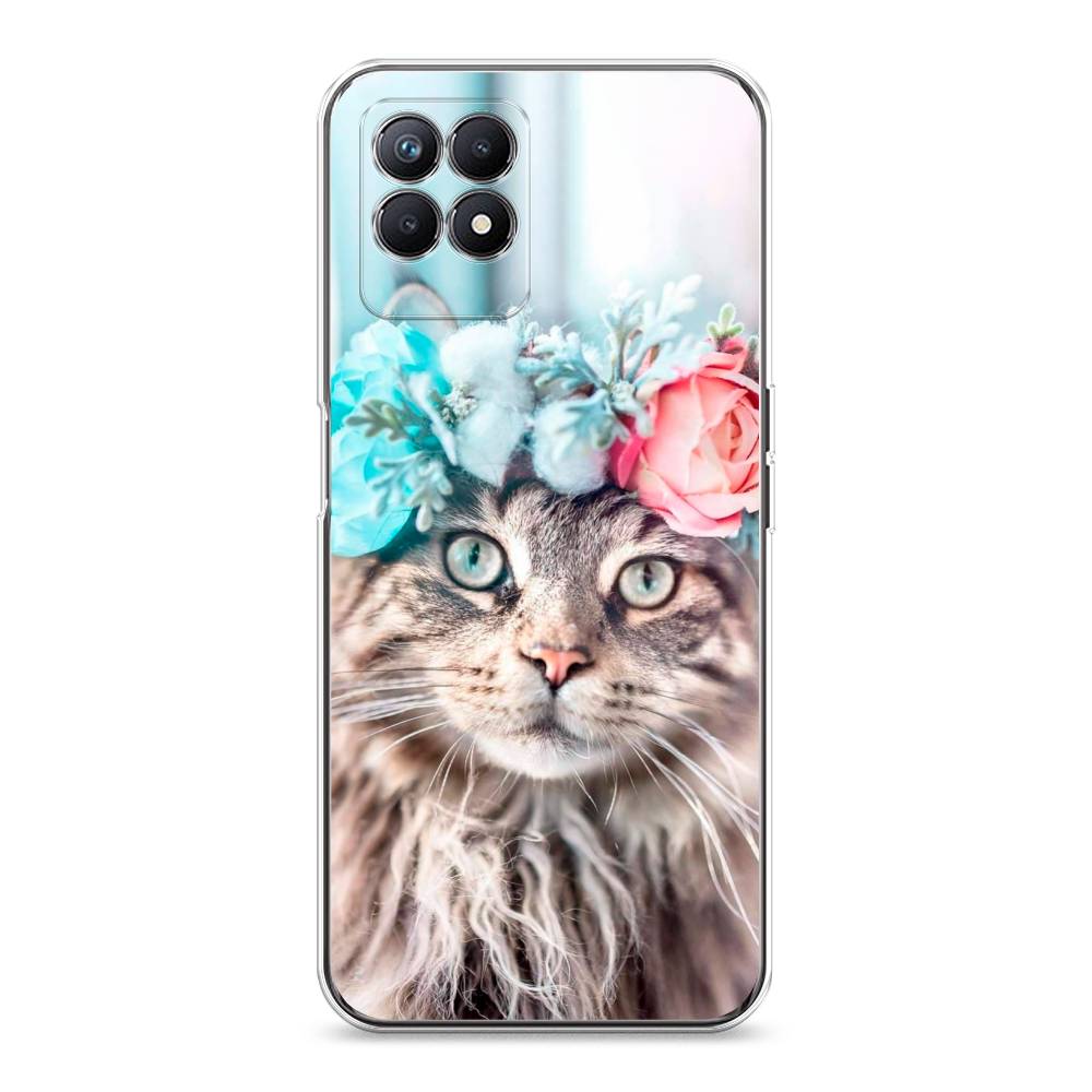 

Чехол Awog на Realme 8i "Кот в венке", Разноцветный, 257350-2