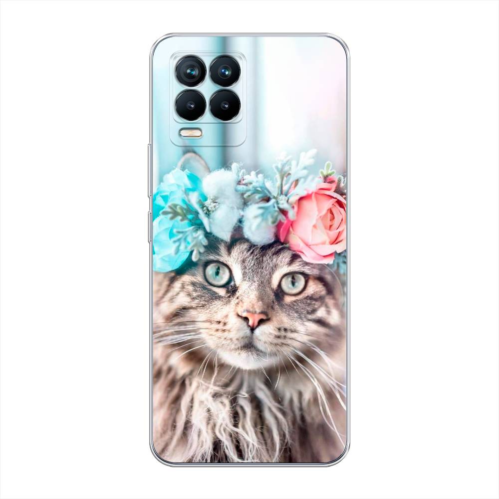 

Чехол Awog на Realme 8/8 Pro "Кот в венке", Разноцветный, 255450-2