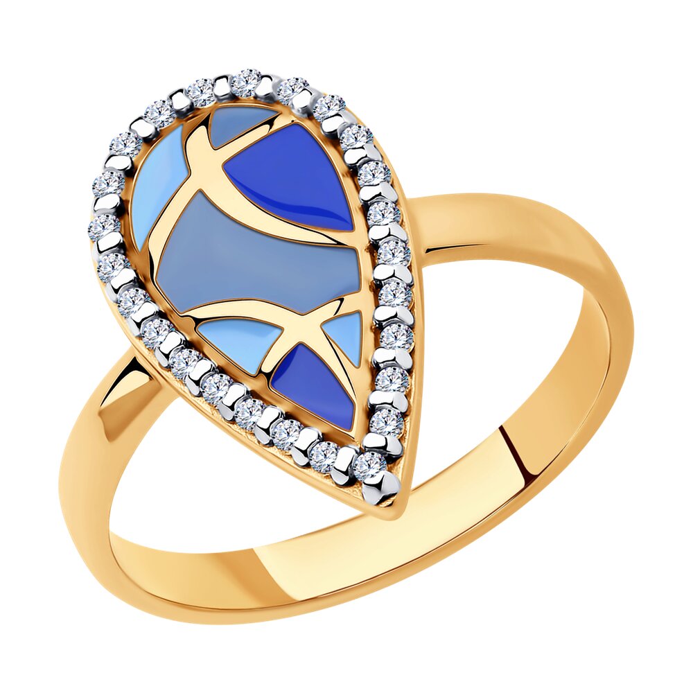 

Кольцо из серебра р. 17,5 Diamant 93-110-01582-1, фианит\эмаль, 93-110-01582-1