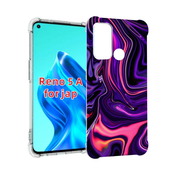 

Чехол MyPads фиолетовые краски для Oppo Reno 5A, Прозрачный, Tocco
