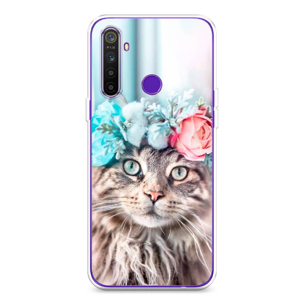 

Чехол Awog на Realme 5 "Кот в венке", Разноцветный, 251550-2