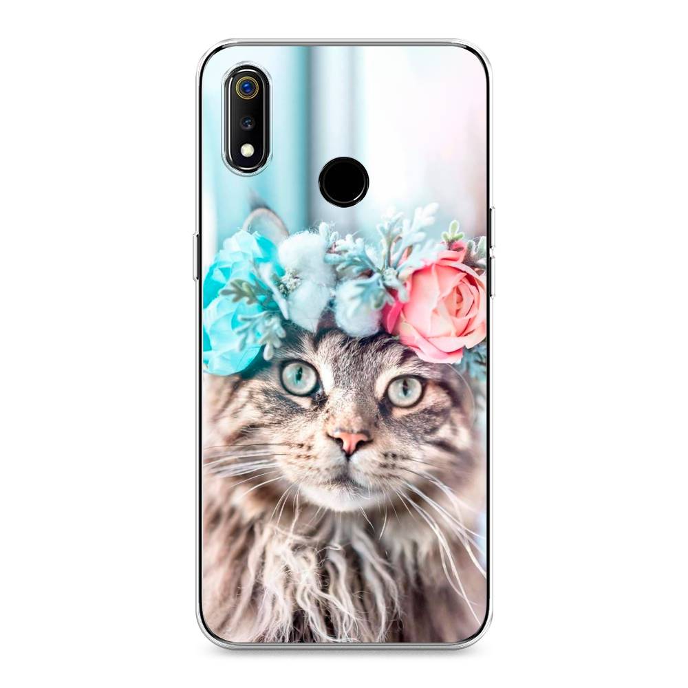 

Чехол Awog на Realme 3 "Кот в венке", Разноцветный, 251050-2