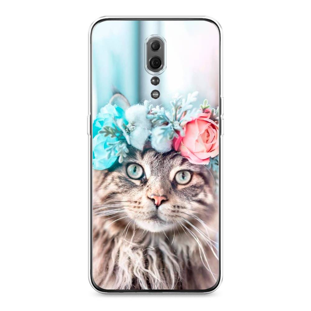 

Чехол Awog на Oppo Reno Z "Кот в венке", Разноцветный, 250950-2