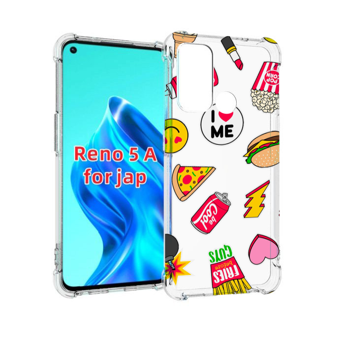

Чехол MyPads фаст-фуд для Oppo Reno 5A, Прозрачный, Tocco