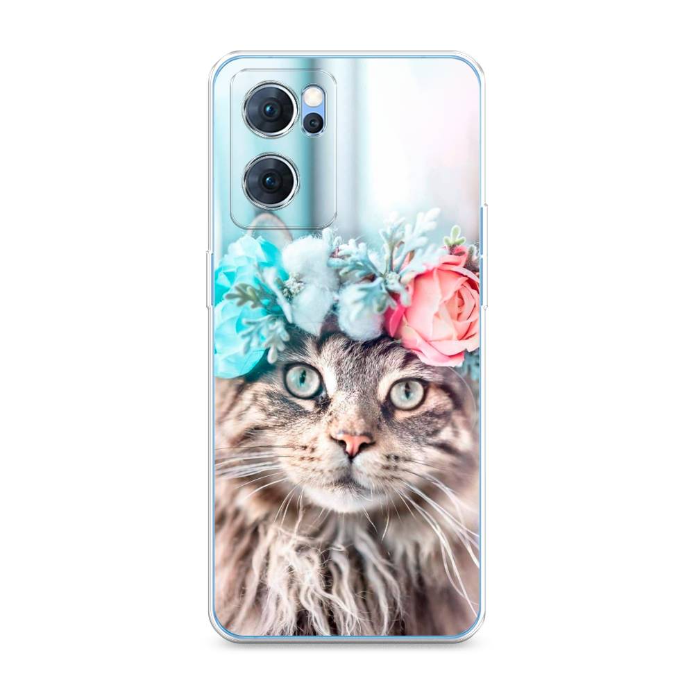 

Чехол Awog на Oppo Reno 7 5G "Кот в венке", Разноцветный, 258150-2