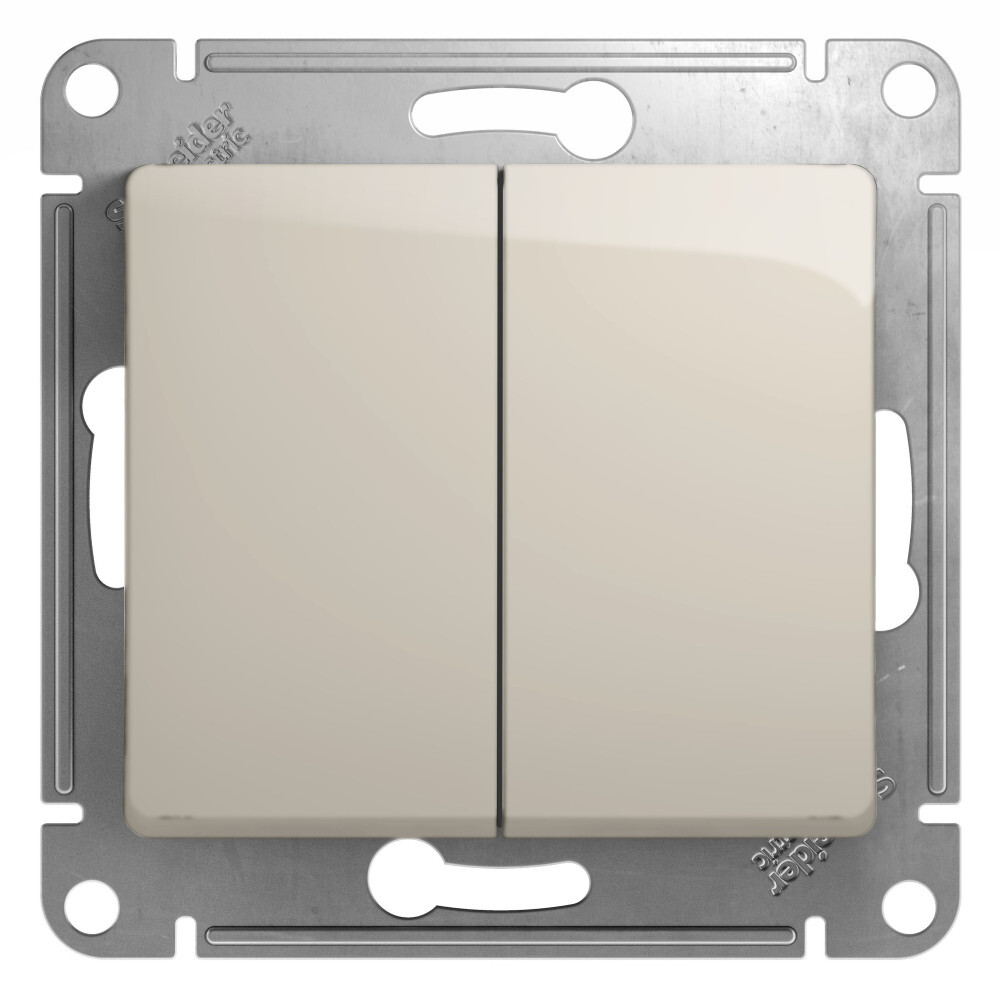 

Выключатель 2-кл. СП Glossa 10А IP20 (сх. 5) 10AX механизм, молочный, GLOSSA17