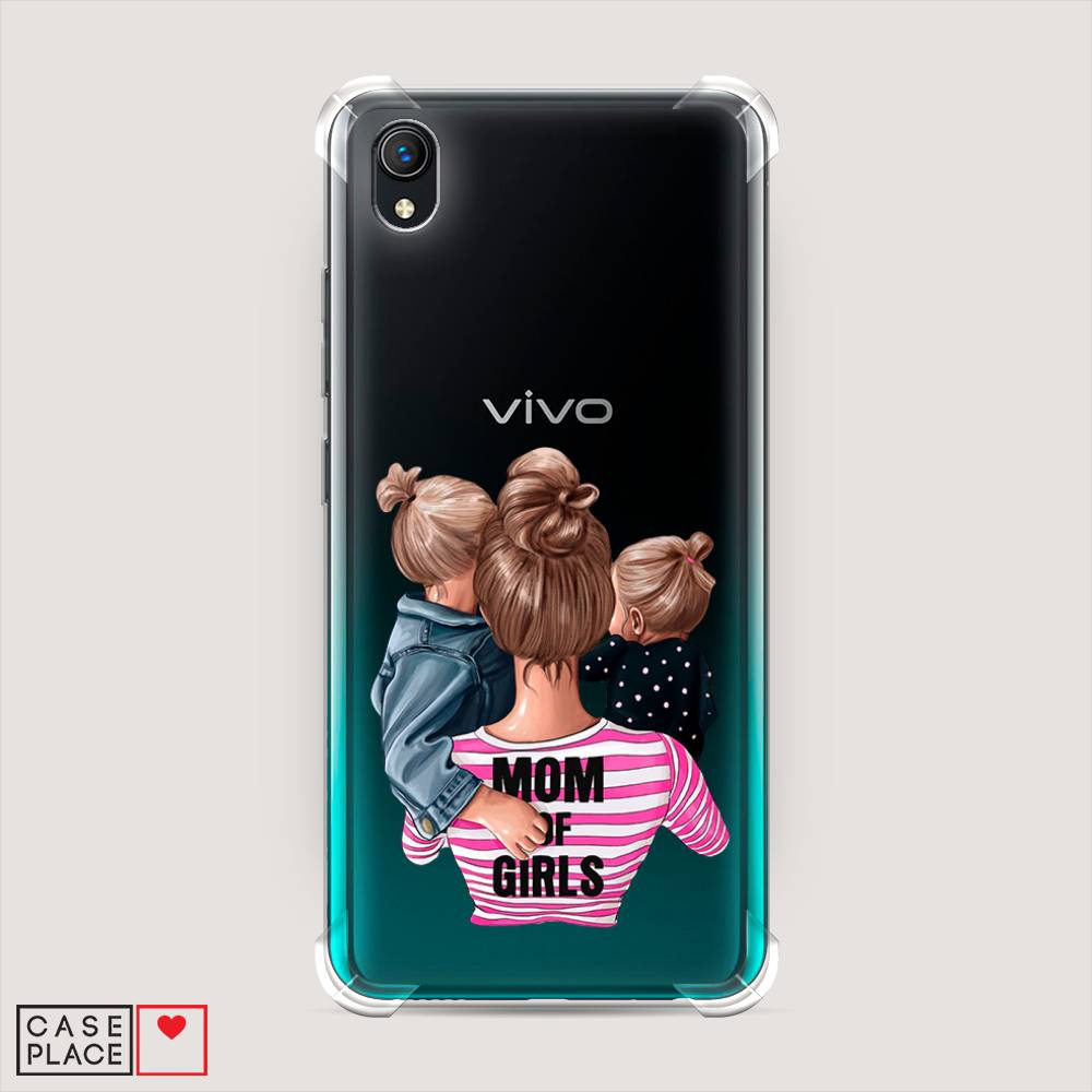 фото Противоударный силиконовый чехол "mom of girls" на vivo y1s awog