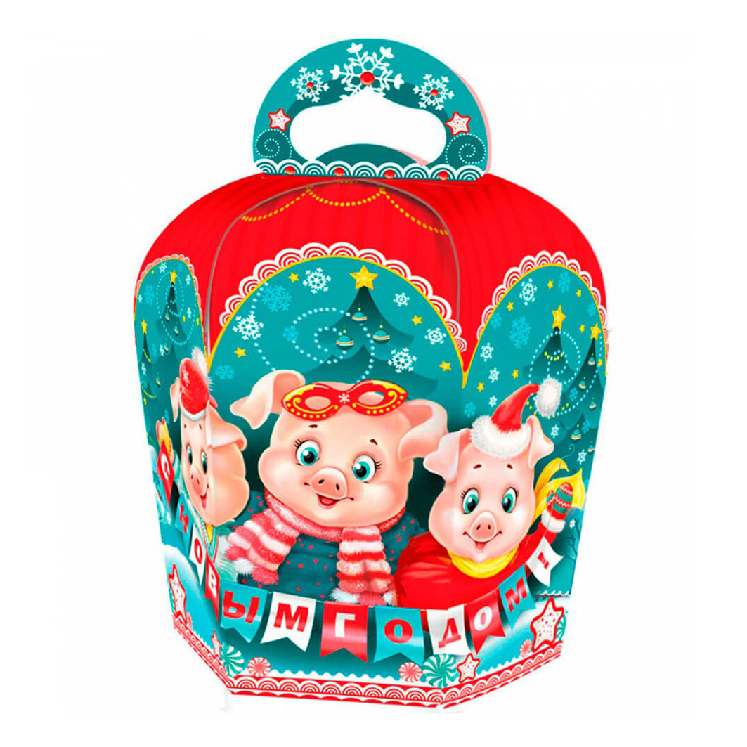 

Коробка для конфет Альт-пак Новогодняя Три поросенка 14,5 х 10 х 22 см