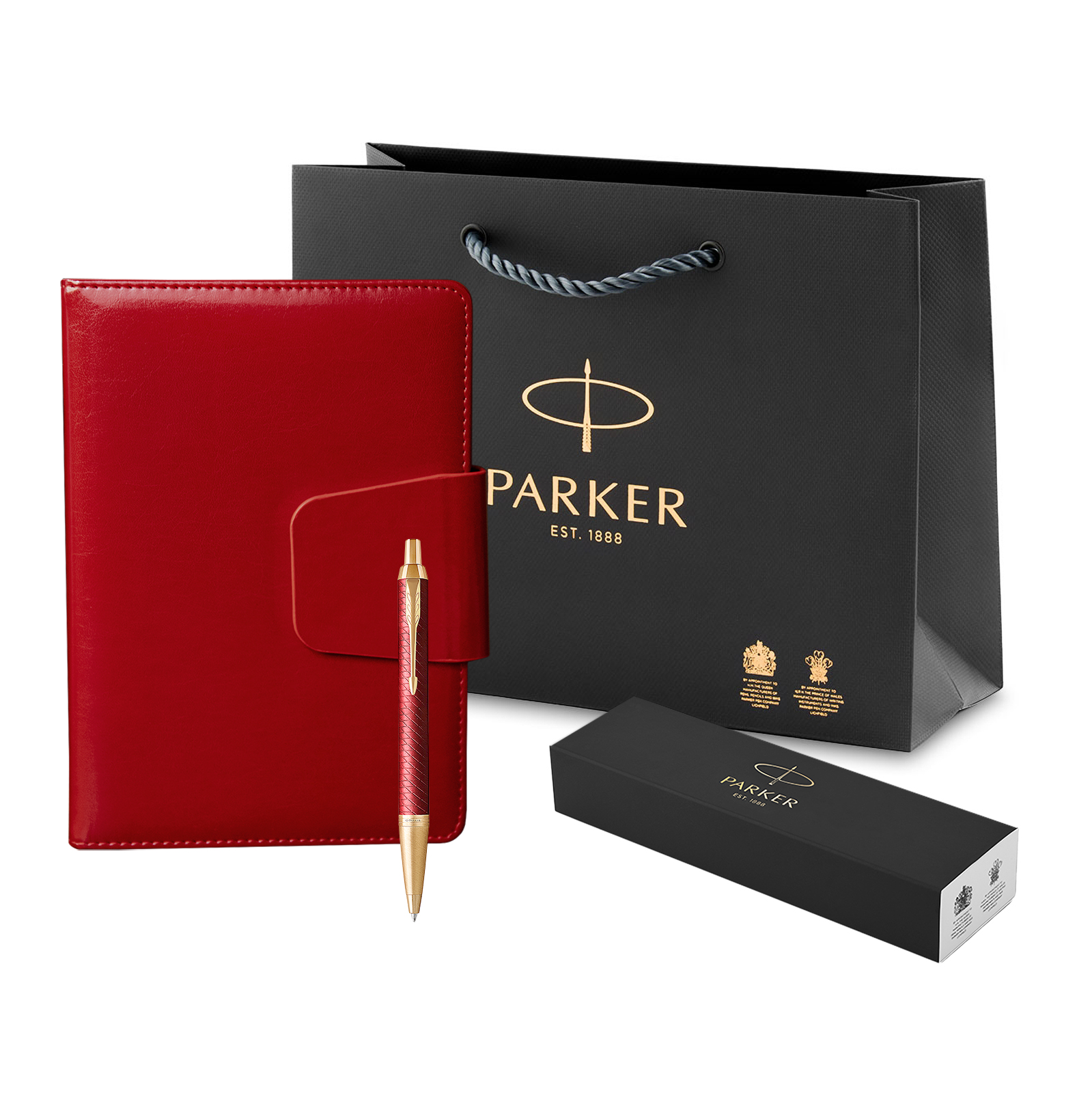 

Набор ручка шариковая Parker IM Premium Red GT и ежедневник А5 с клапаном,экокожа