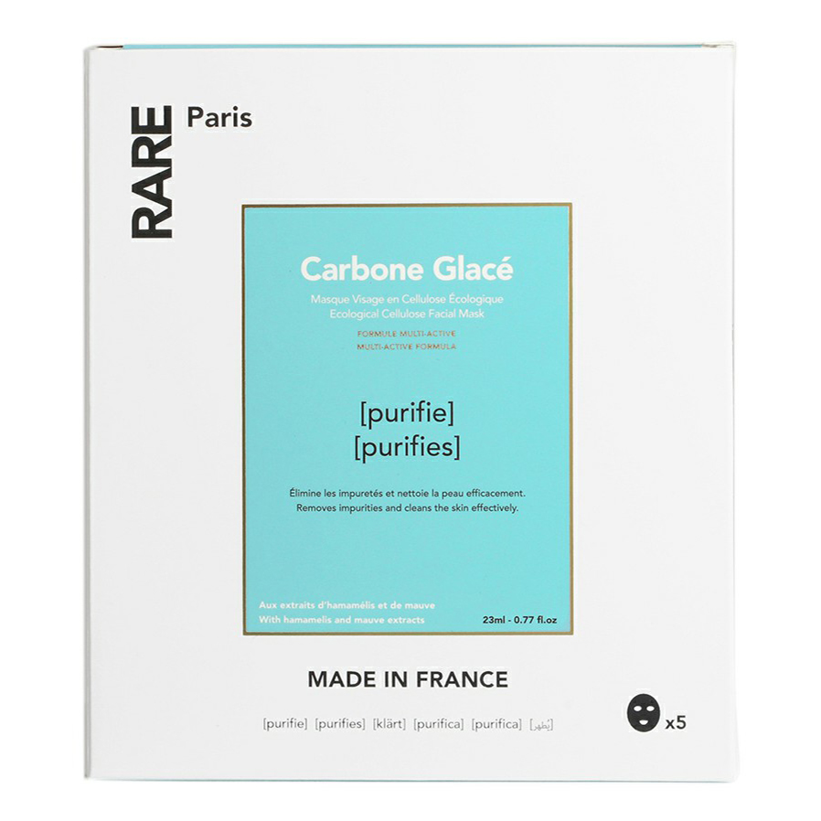 фото Маски тканевые для лица rare paris carbone glacé mask 5 pack очищающие, 23 млх5 шт.