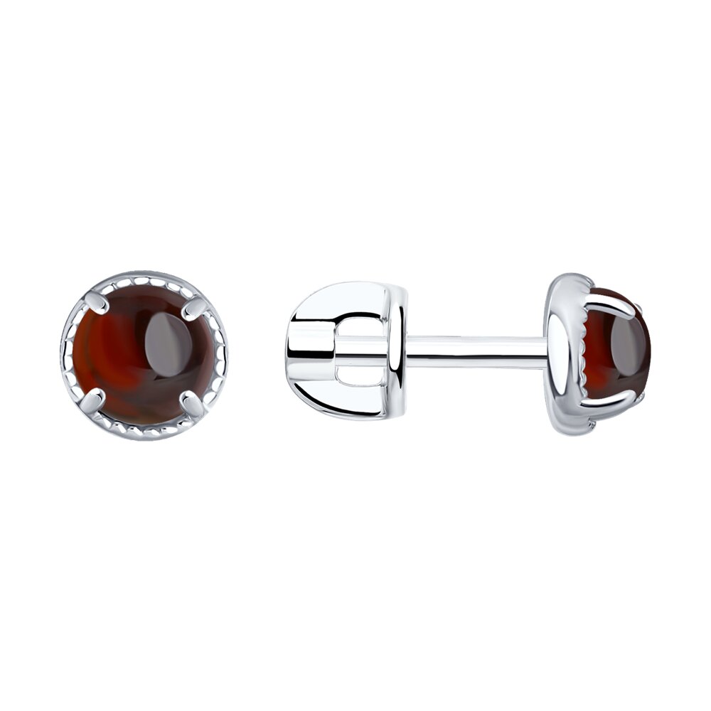 

Серьги пусеты из серебра SOKOLOV 92022561, гранат, 92022561