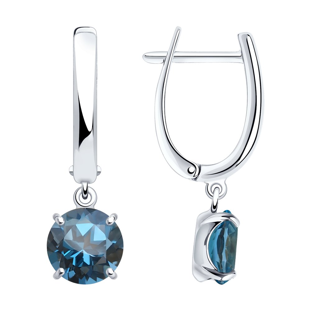 

Серьги подвески из серебра SOKOLOV 92022390, топаз, 92022390
