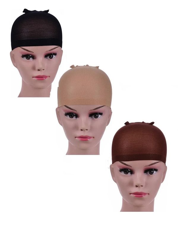 Набор шапочек-чулок для волос цвет черный телесный коричневый 12 шт