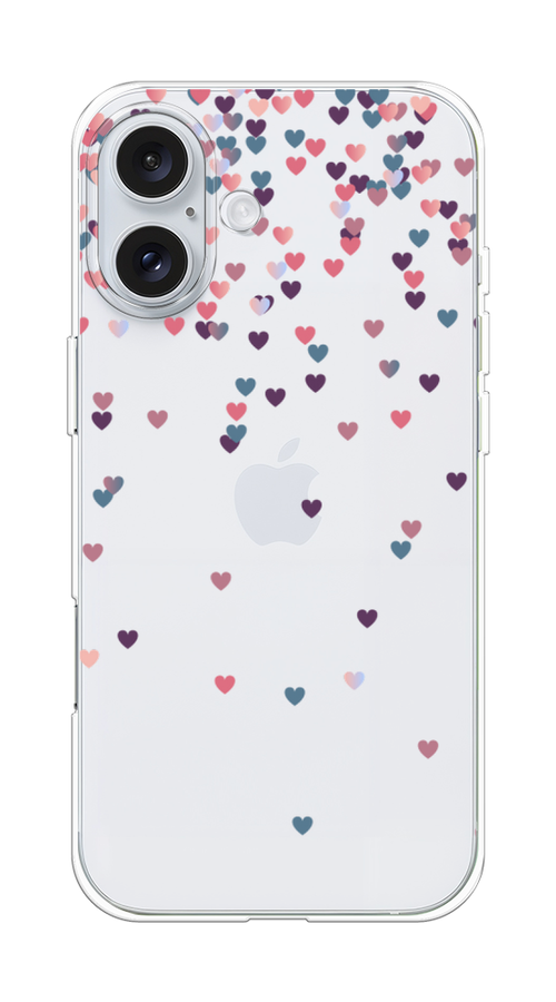 

Чехол на Apple iPhone 16 Plus "Посыпка сердечки", Розовый;фиолетовый, 16150-1