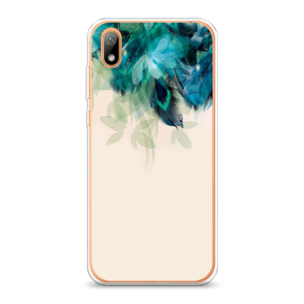 фото Чехол awog "перья голубого цвета" для huawei y5 2019