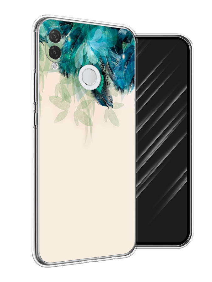 

Чехол Awog на Huawei P Smart Plus "Перья голубого цвета", Бежевый;синий;голубой, 68250-2