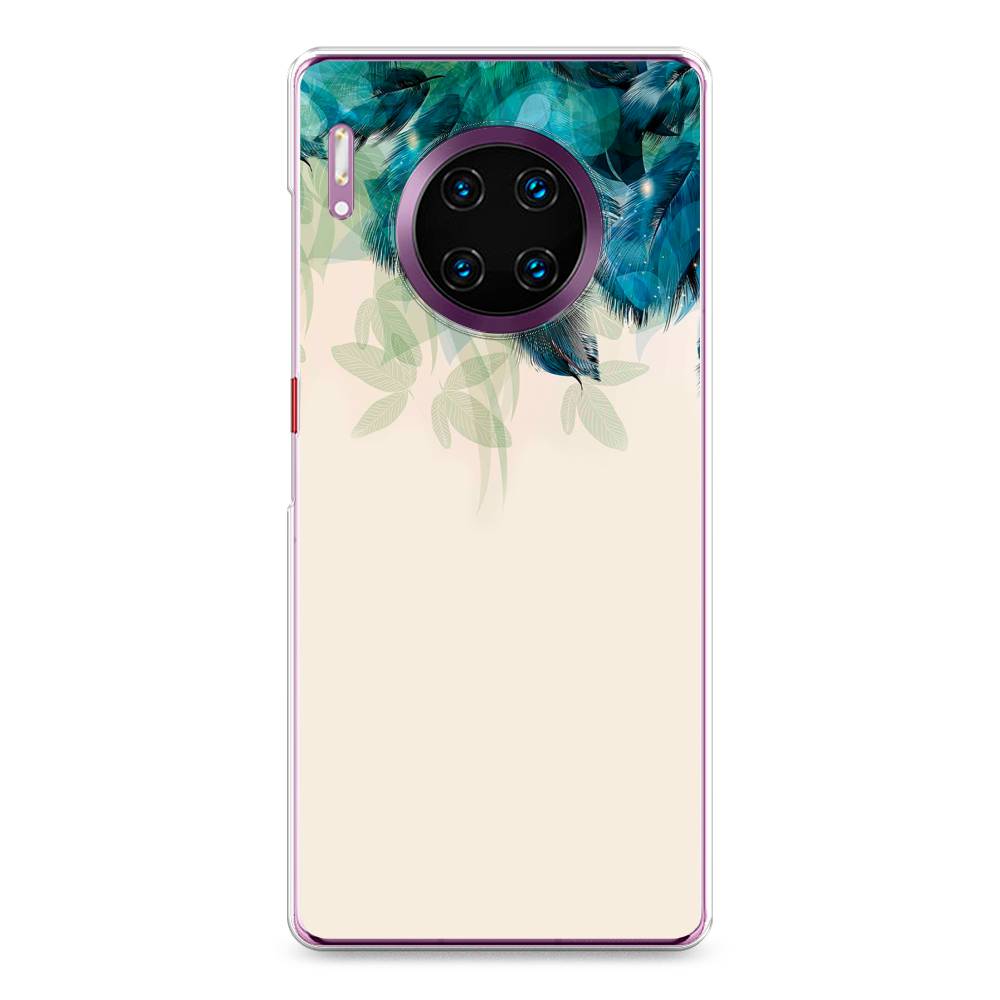 фото Чехол awog "перья голубого цвета" для huawei mate 30 pro