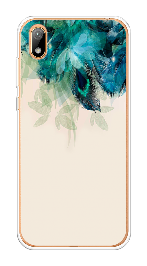 

Чехол Awog на Honor 8S "Перья голубого цвета", Бежевый;синий;голубой, 69150-2