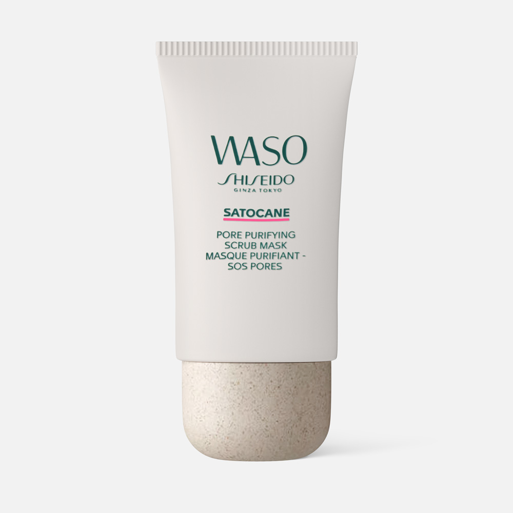 Маска-скраб для лица SHISEIDO Waso Satocane Pore Purifying Scrub Mask глиняная, 80 мл лосьон для лица shiseido concentrate увлажняющий 100 мл