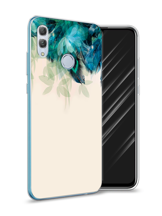 

Чехол Awog на Honor 10 Lite "Перья голубого цвета", Бежевый;синий;голубой, 67550-2