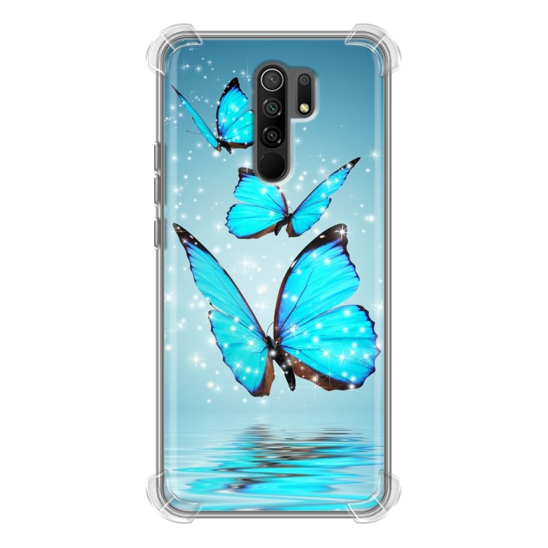 

Чехол 100gadgets для Xiaomi Redmi 9 Бабочки голубые