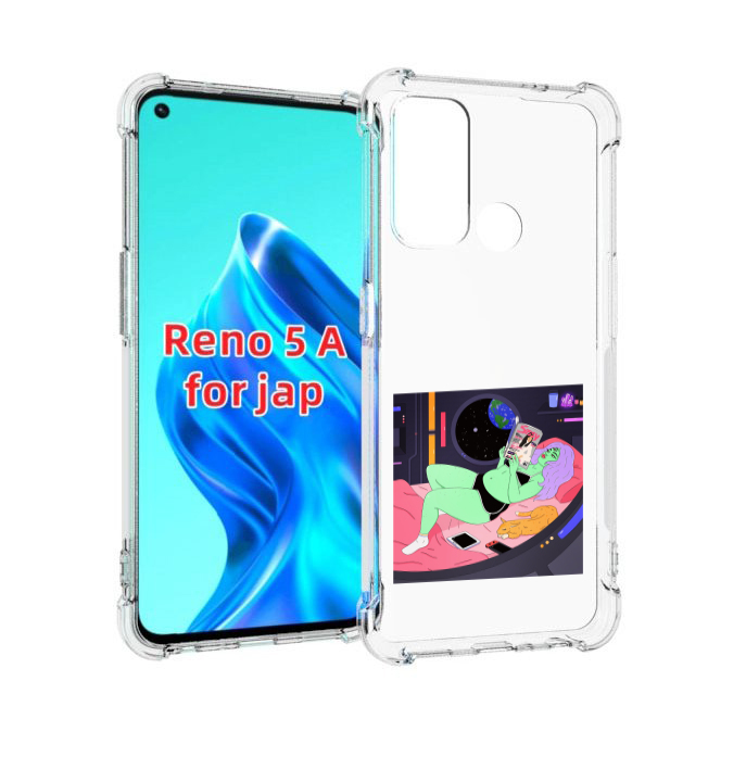 

Чехол MyPads трехглазая девушка зеленая для Oppo Reno 5A, Прозрачный, Tocco