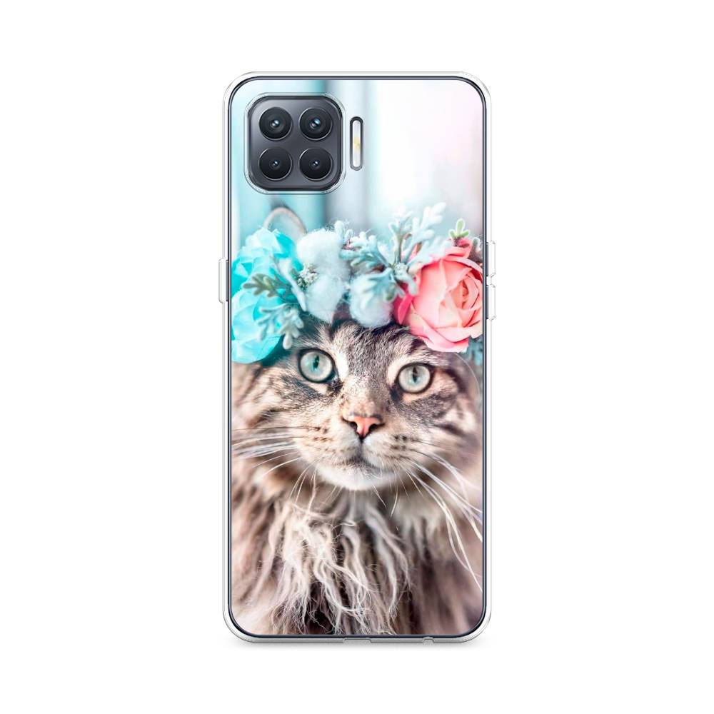 

Чехол Awog на Oppo Reno 4 Lite/A93 "Кот в венке", Разноцветный, 254550-2
