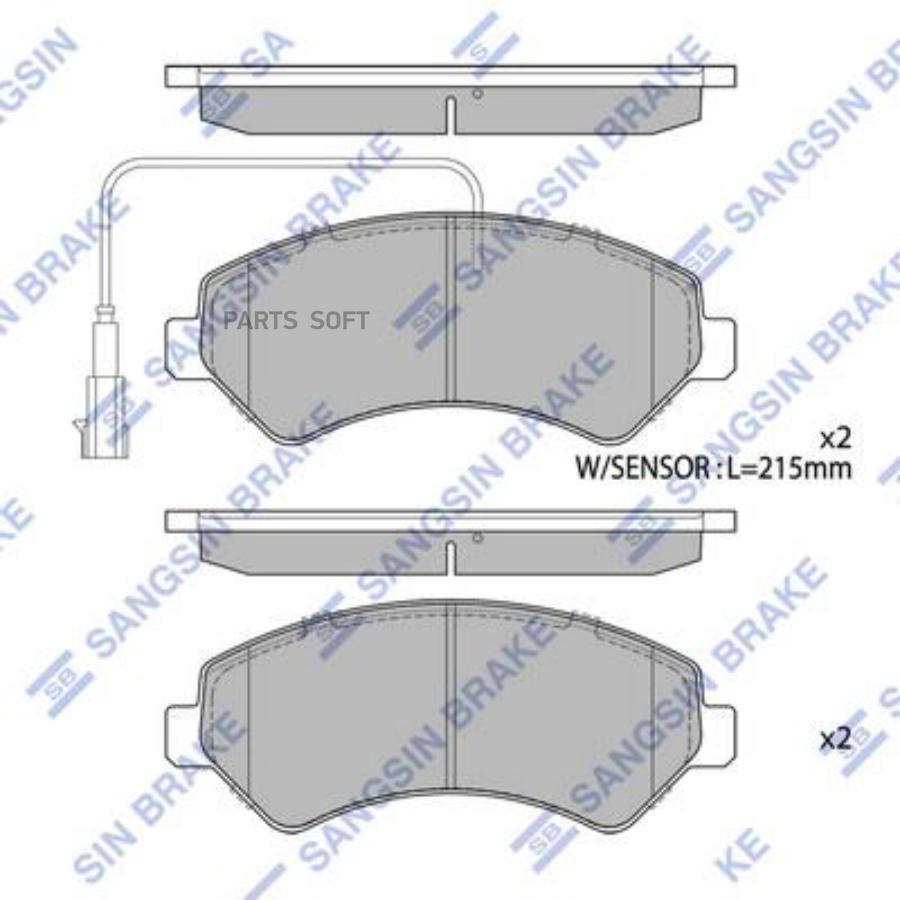 

Тормозные колодки Sangsin brake передние дисковые SP1716