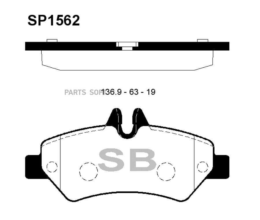 

Тормозные колодки Sangsin brake задние дисковые SP1562