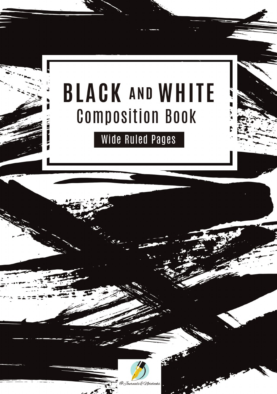 

Black and White Composition Book Wide Ruled Pages