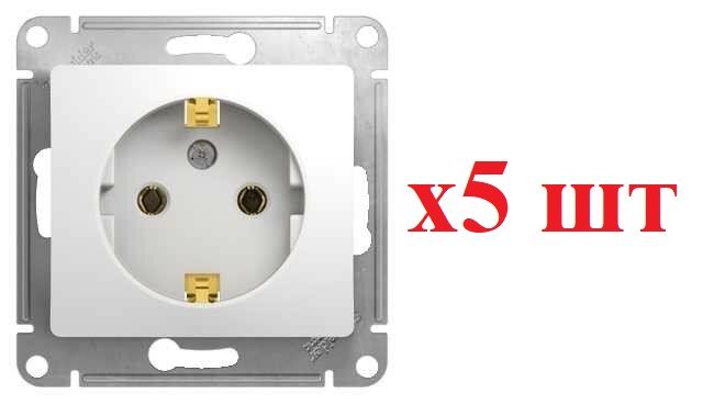

Systeme Electric Glossa Бел Розетка с/з GSL000143 (5шт), Белый, Glossa 10_5