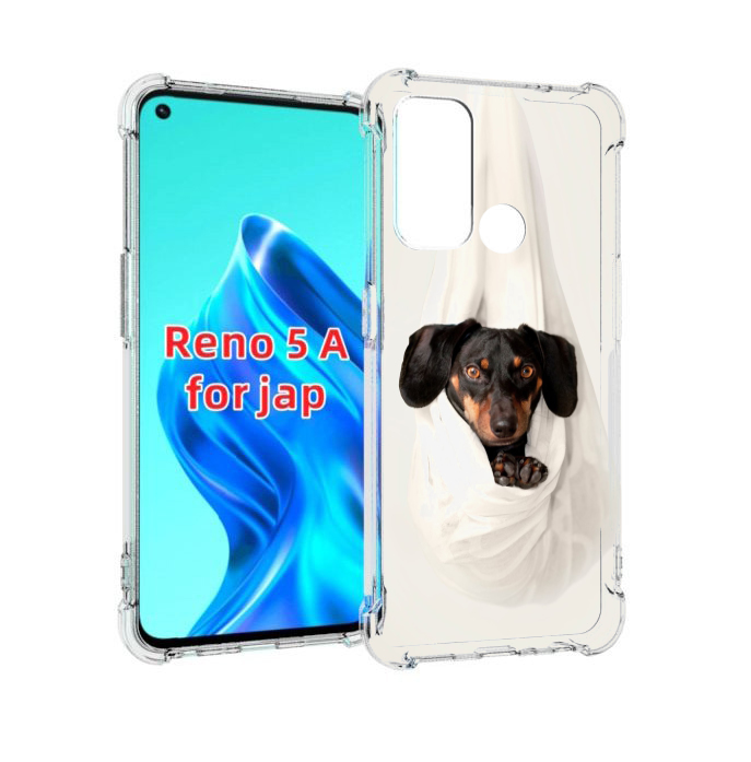 

Чехол MyPads такса собака для Oppo Reno 5A, Прозрачный, Tocco