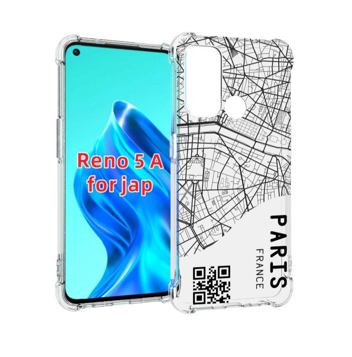 

Чехол MyPads схема-париж для Oppo Reno 5A, Прозрачный, Tocco