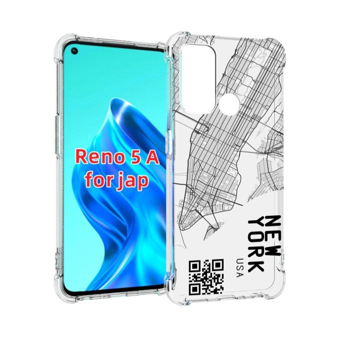 

Чехол MyPads схема-нью-йорк для Oppo Reno 5A, Прозрачный, Tocco