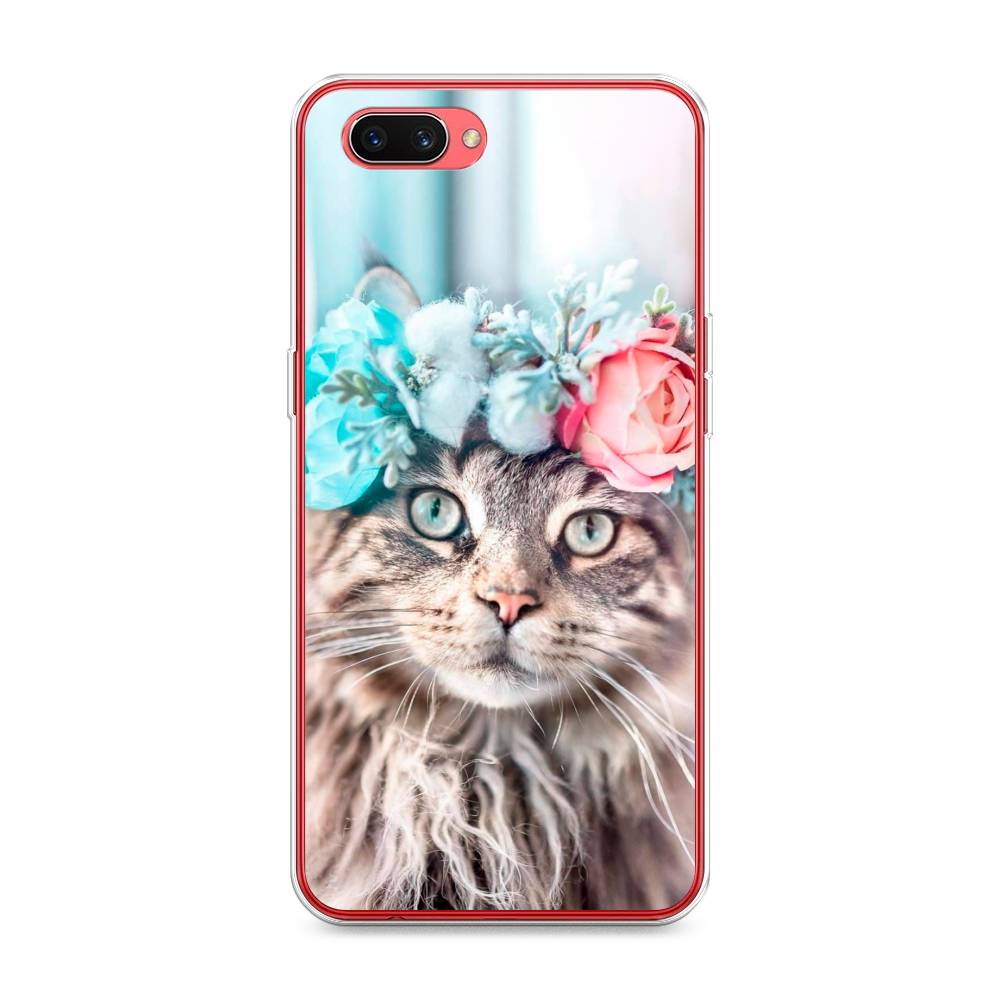 

Чехол Awog на Oppo A3s "Кот в венке", Разноцветный, 250650-2