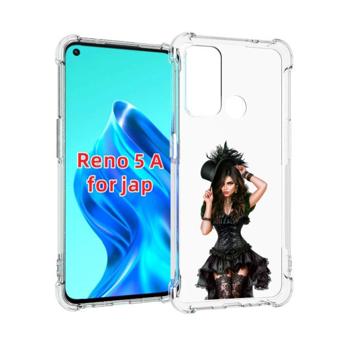 

Чехол MyPads стройная-девушка-в-черном-платье для Oppo Reno 5A, Прозрачный, Tocco