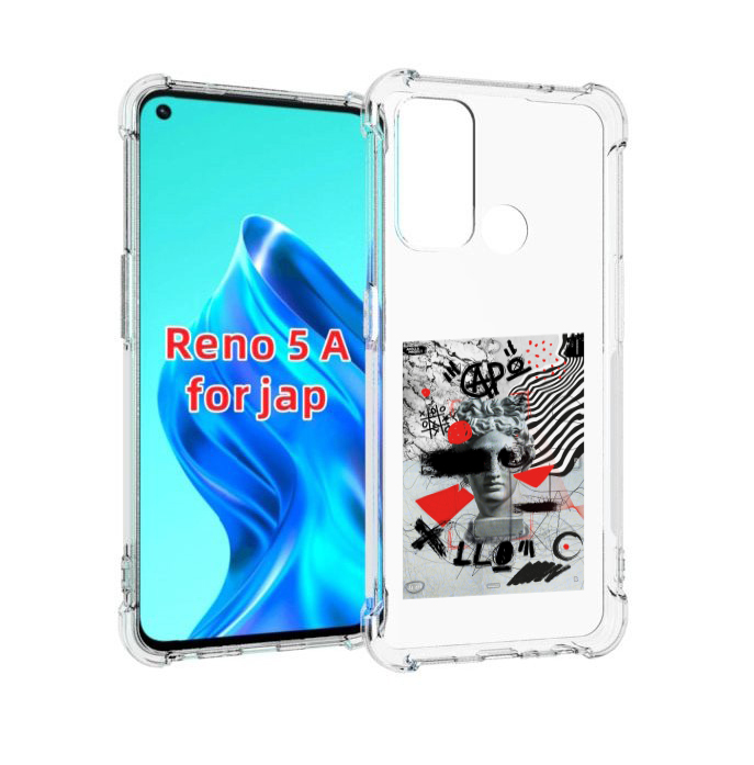 

Чехол MyPads стрит арт статуя для Oppo Reno 5A, Прозрачный, Tocco