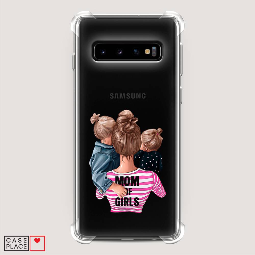 фото Противоударный силиконовый чехол "mom of girls" на samsung galaxy s10 + awog