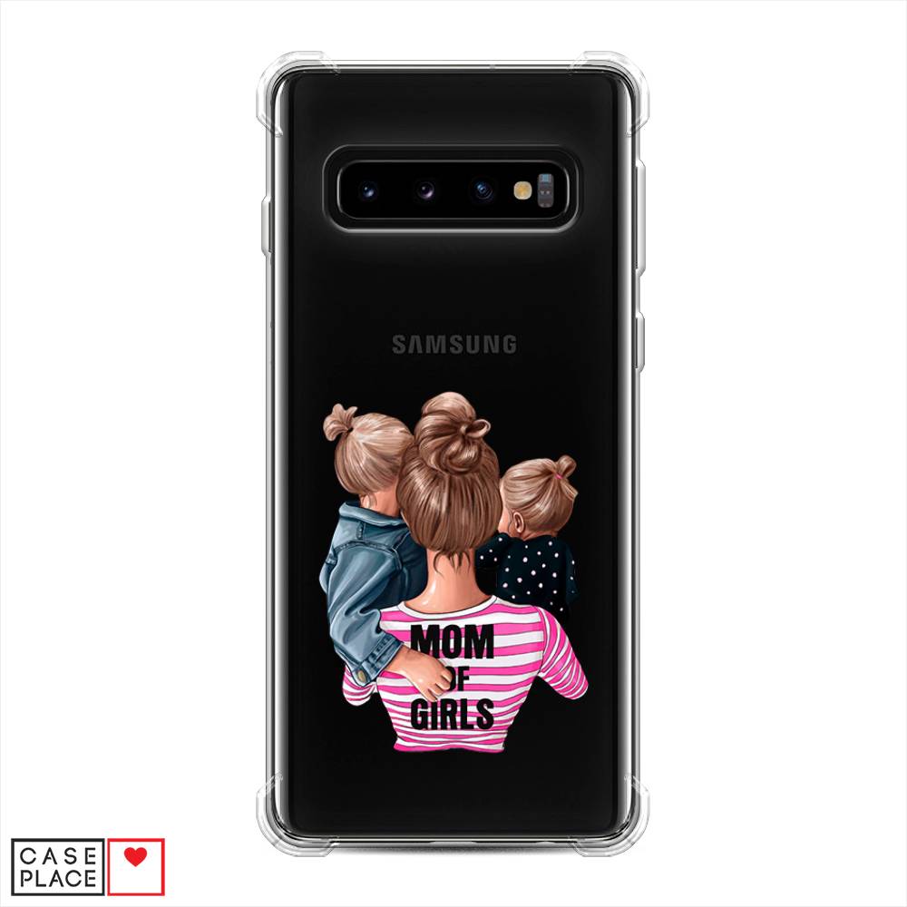 фото Противоударный силиконовый чехол "mom of girls" на samsung galaxy s10 awog