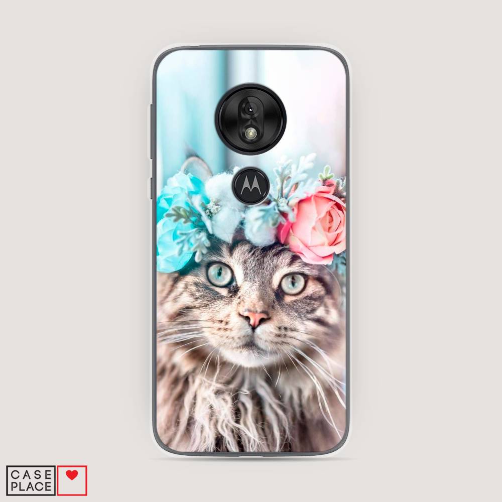 

Чехол Awog на Motorola Moto G7 Play / Моторола Мото G7 Плэй "Кот в венке", Разноцветный, 241250-2