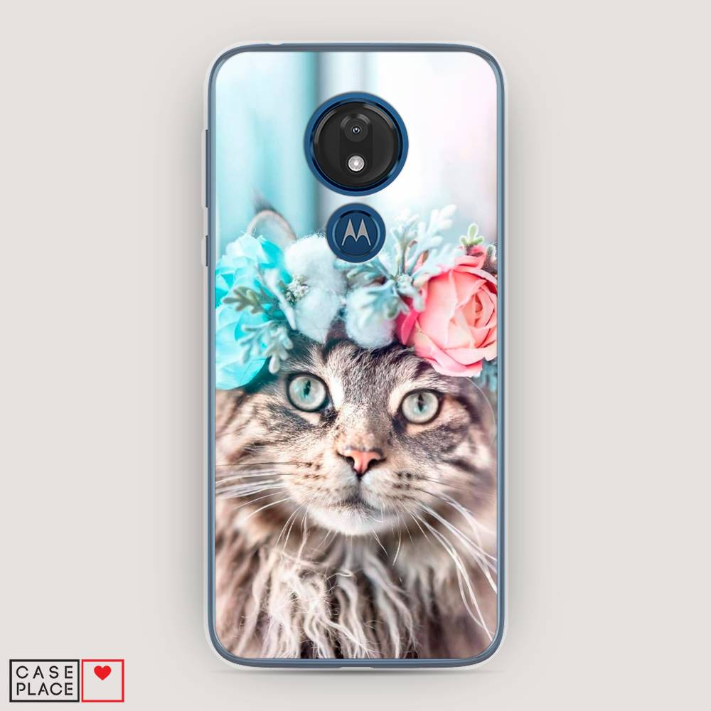 

Чехол Awog на Motorola Moto G7 / Моторола Мото G7 "Кот в венке", Разноцветный, 241150-2