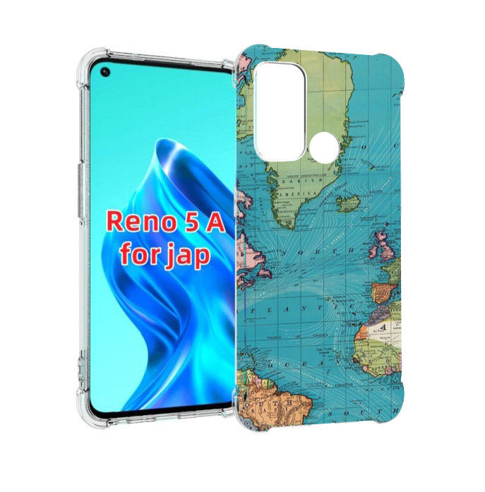 

Чехол MyPads старая карта земли для Oppo Reno 5A, Прозрачный, Tocco