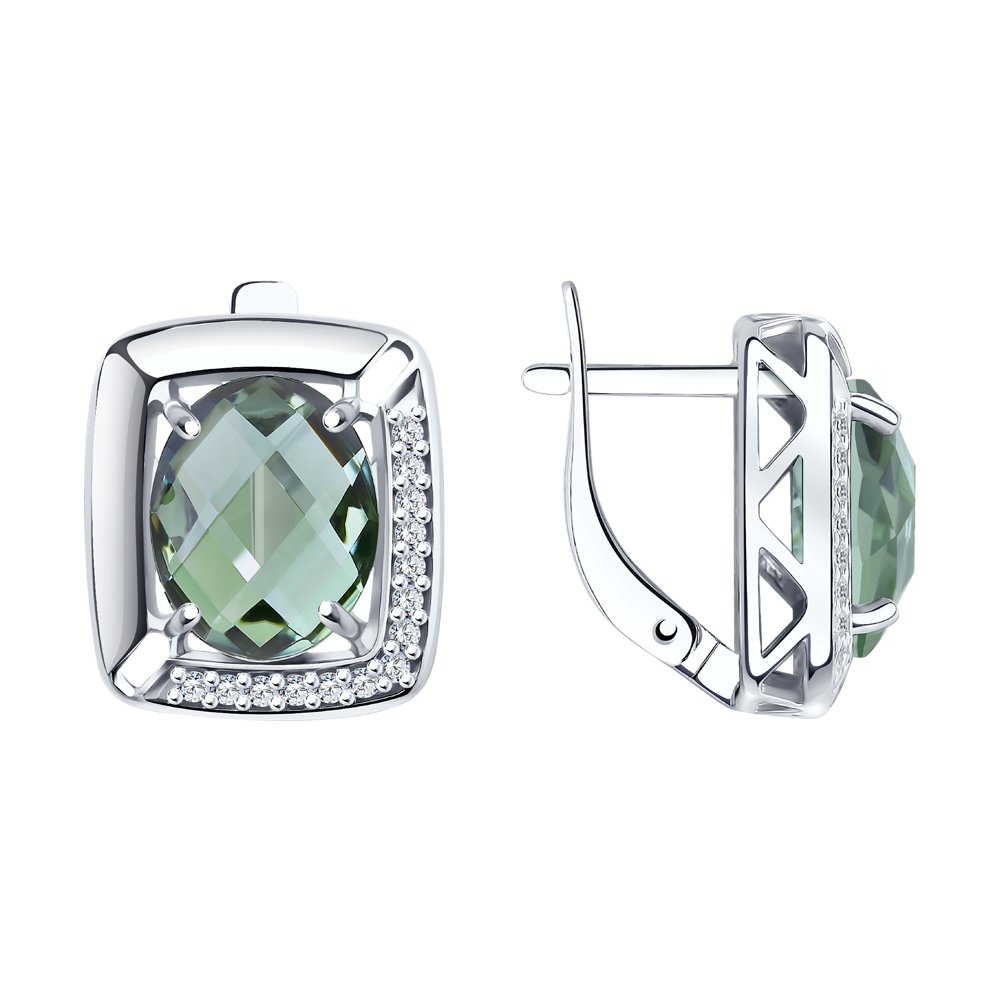 

Серьги из серебра SOKOLOV 92022052, кварц искусственный/фианит, 92022052