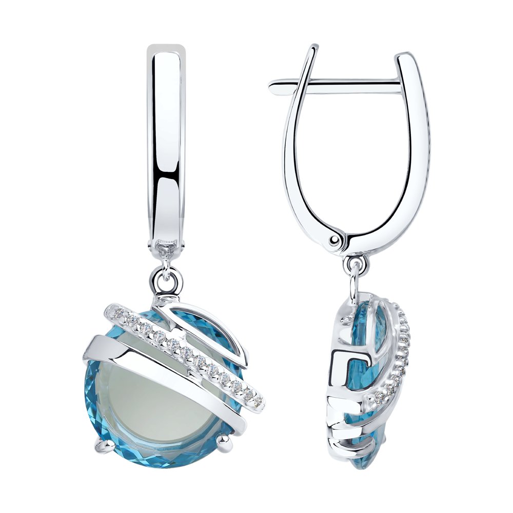 

Серьги из серебра с ситаллом искусственным SOKOLOV 92022033, 92022033