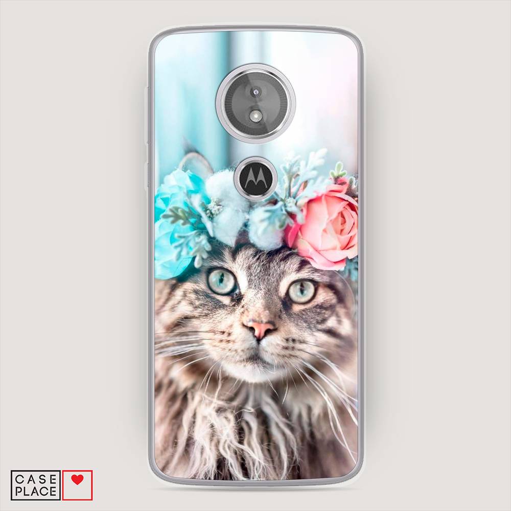 

Чехол Awog на Motorola Moto E5 / Моторола Мото E5 "Кот в венке", Разноцветный, 241050-2
