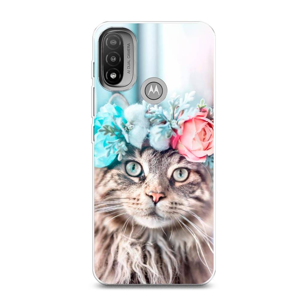 

Чехол Awog на Lenovo K14 Plus/Motorola Moto E20/E30/E40 "Кот в венке", Разноцветный, 243450-2
