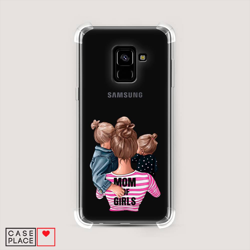 фото Противоударный силиконовый чехол "mom of girls" на samsung galaxy a8 2018 awog