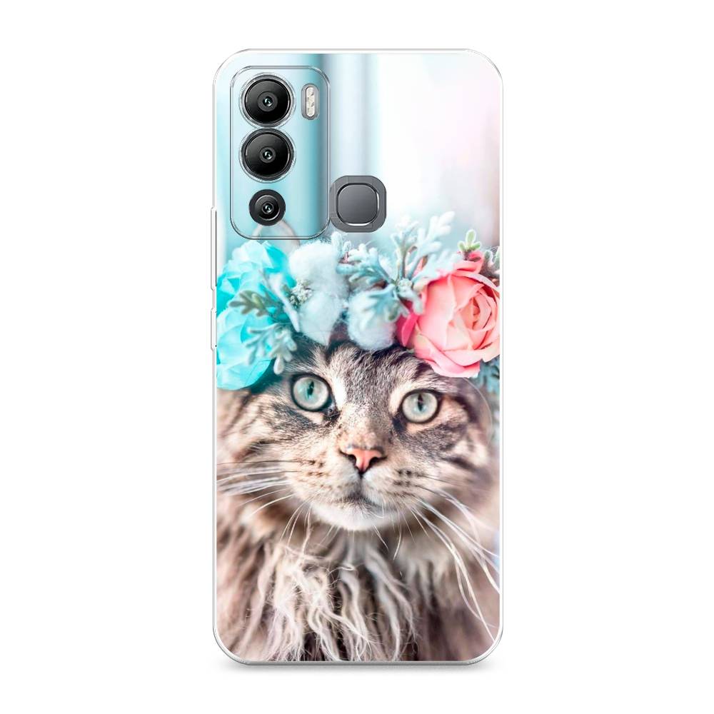 

Чехол Awog на Infinix Hot 12i "Кот в венке", Разноцветный, 3101250-2