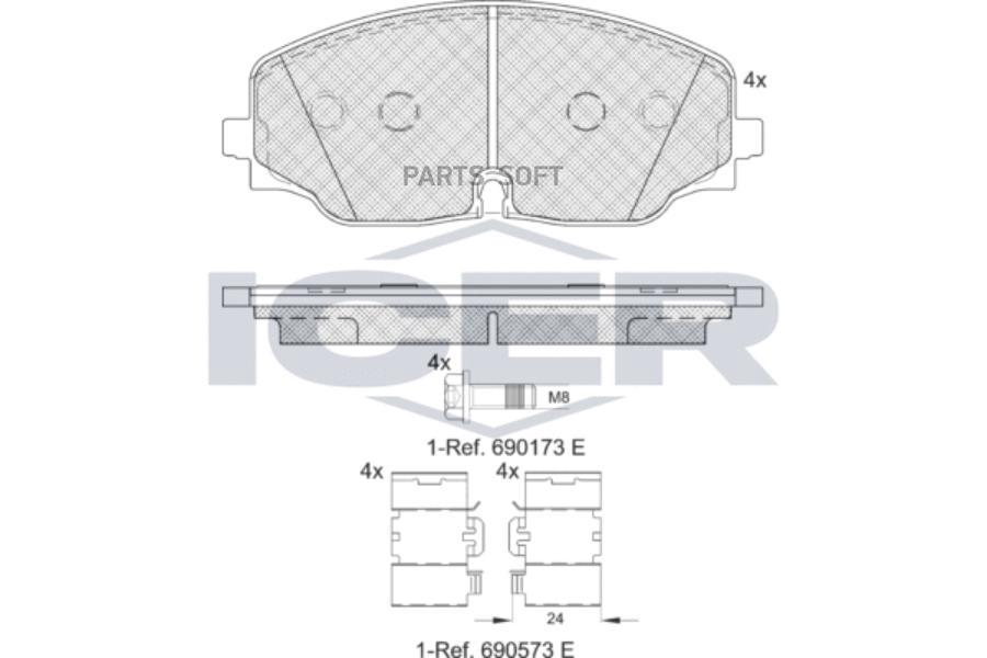 

Колодки дисковые передние \ Audi A3, VW Golf V 1.4-2.0TD 03> ICER 182328 182328